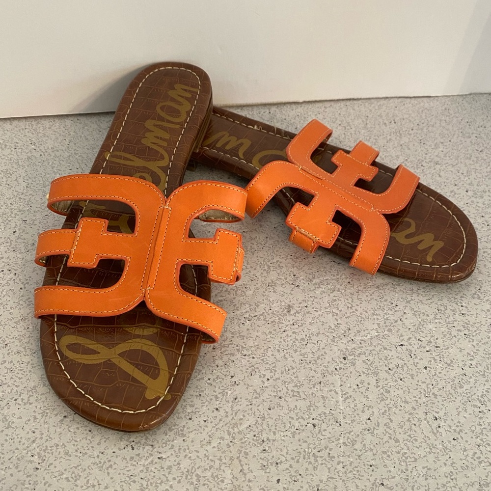 Sam Edelman flats sandals orange slip on shoes 11M